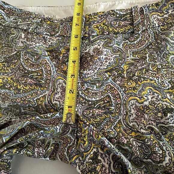 Ann Taylor Carnegie Crop Pants Stretch Paisley Floral 4 Multicolor Casual Boho - Picture 8 of 9